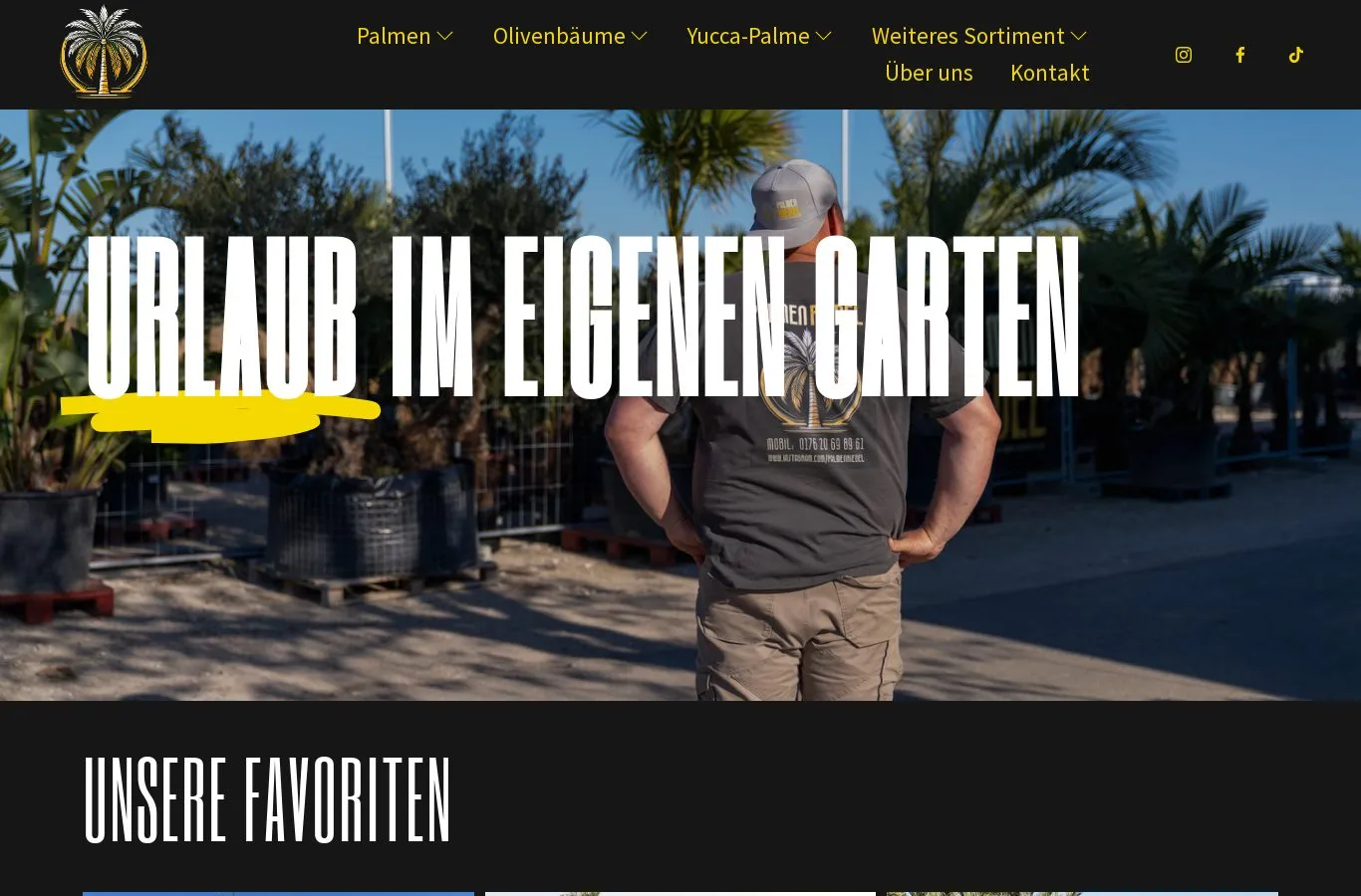 Website von Palmen Riedel