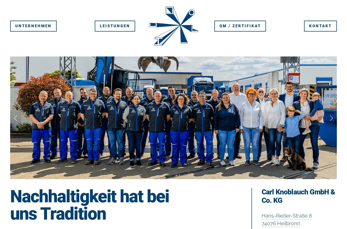 Website der Carl Knoblauch GmbH & Co. KG